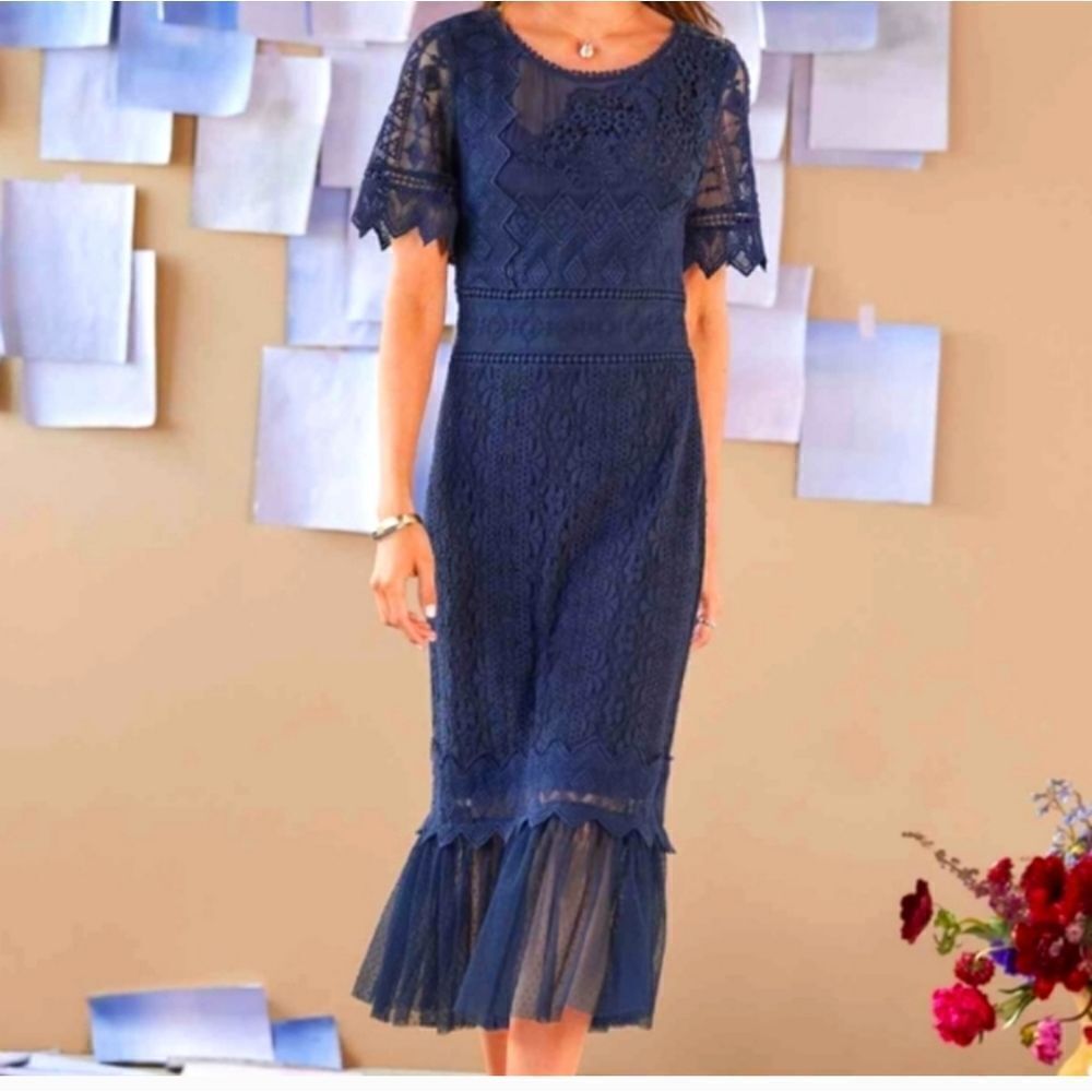 Sundance Midnight Gallery Lace Dress Size 4 NWT